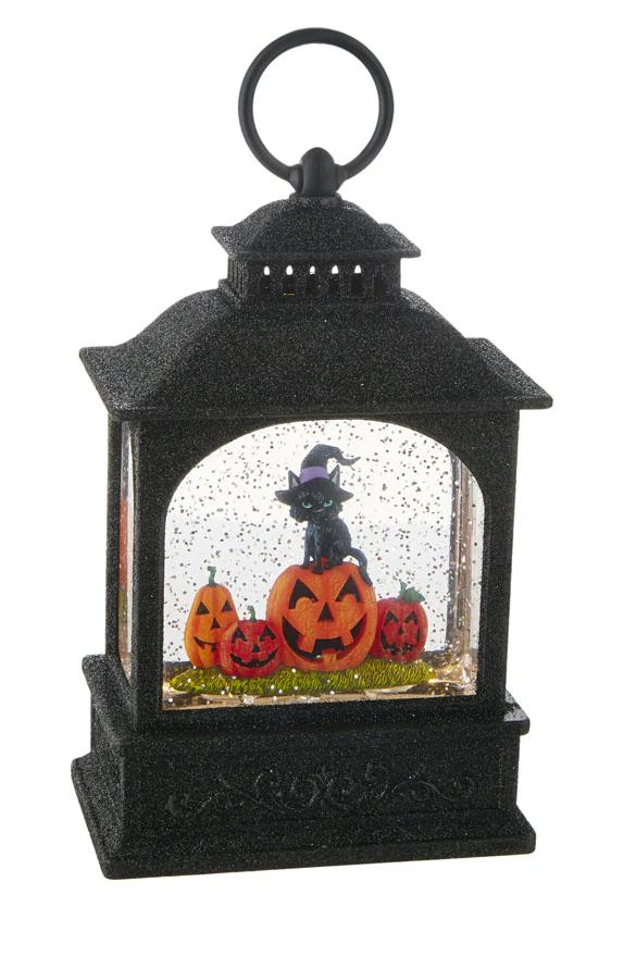 Harvest Scarecrow Lighted Water Lantern with Swirling Glitter - 2648730-Scarecrow by Gerson