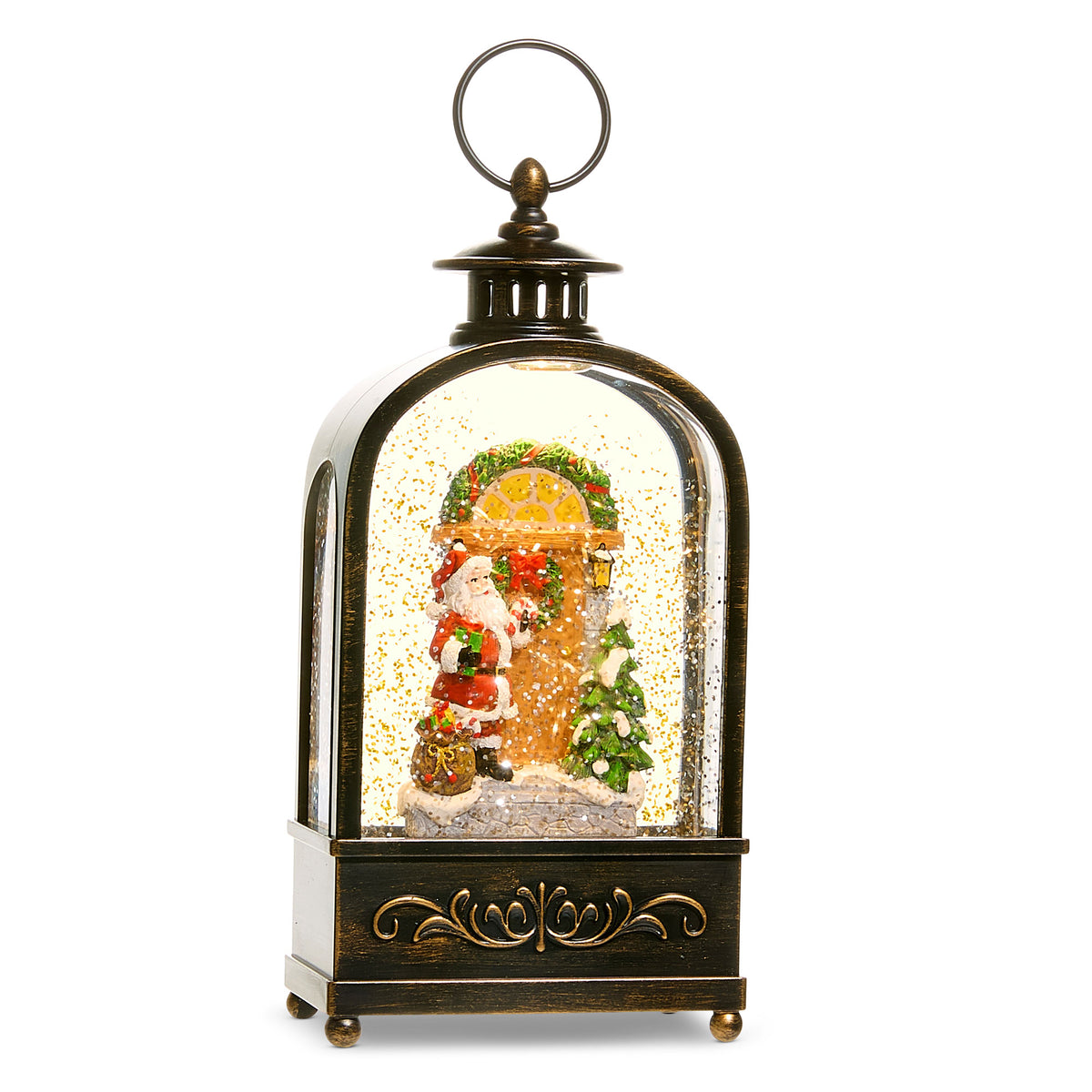 Santa Snow Globe Lighted Arched Water Lantern USB Included - 4540507 N ...
