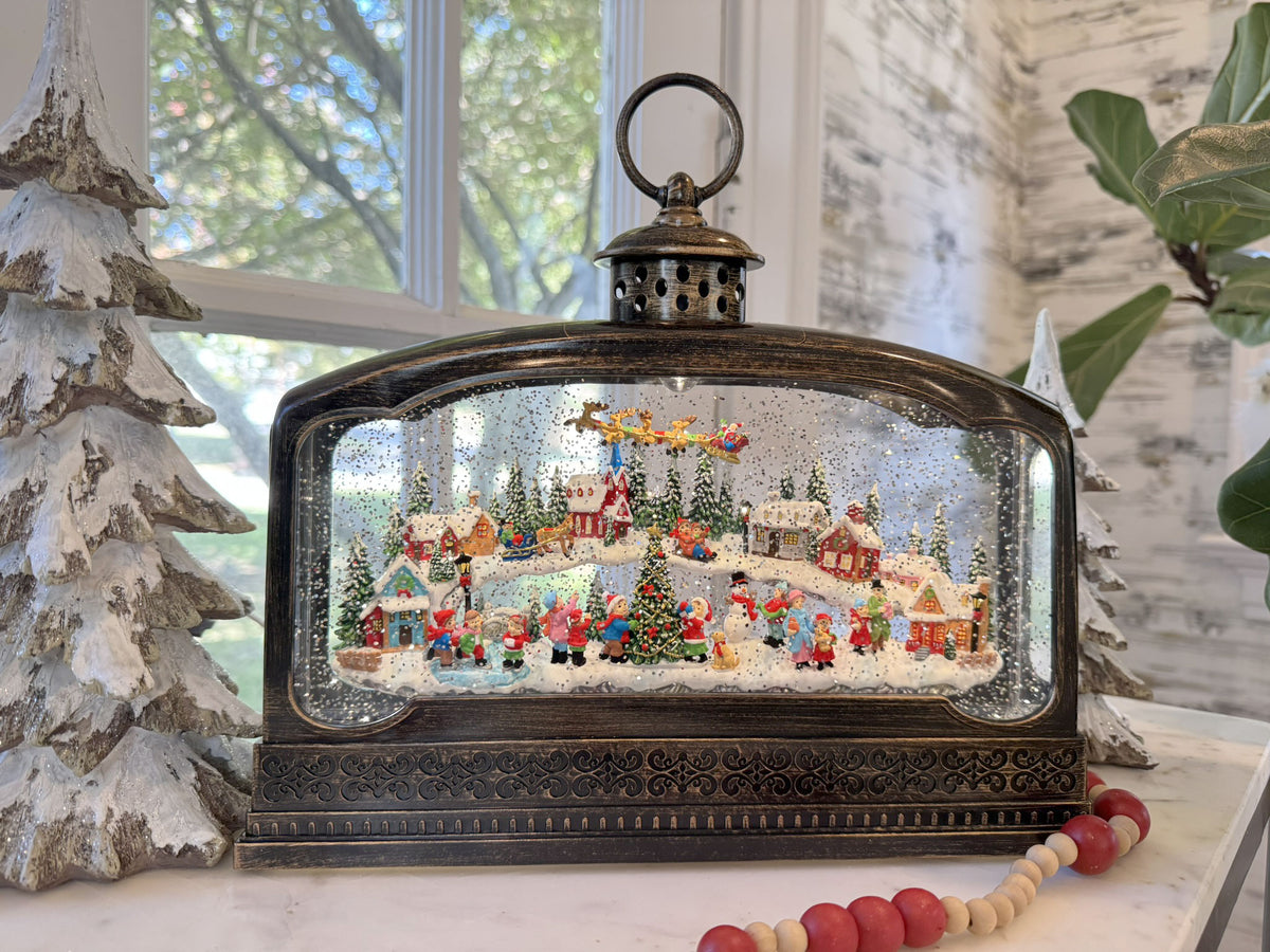Battery Operated Lighted Flying Santa Extra Wide Water Lantern With ...