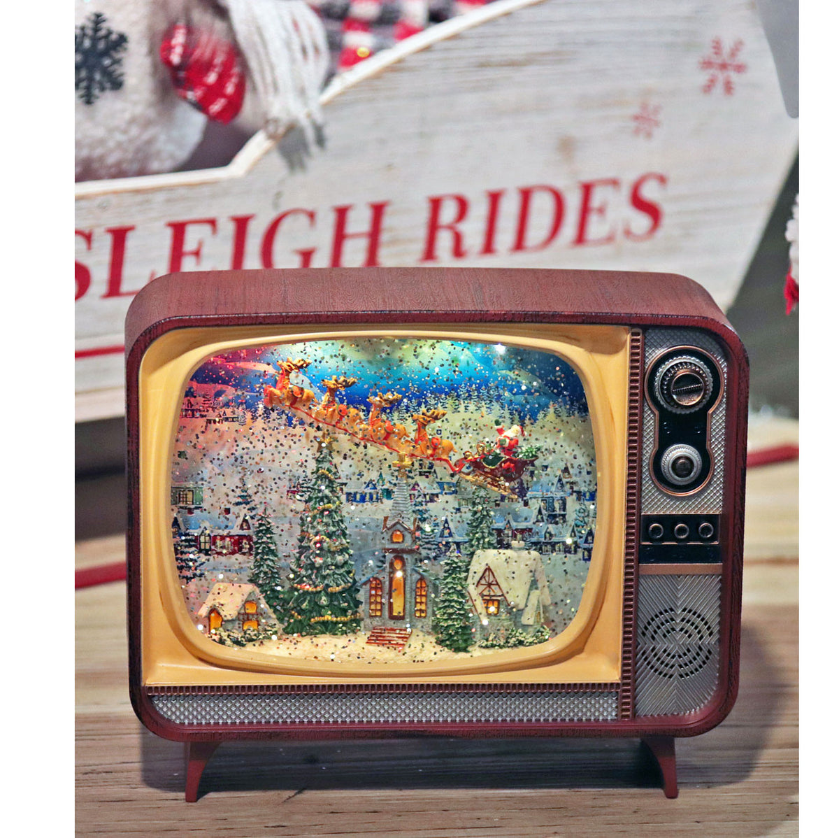 Musical Flying Santa Scene Lighted Water Lantern TV - 2695630 – Lighted ...