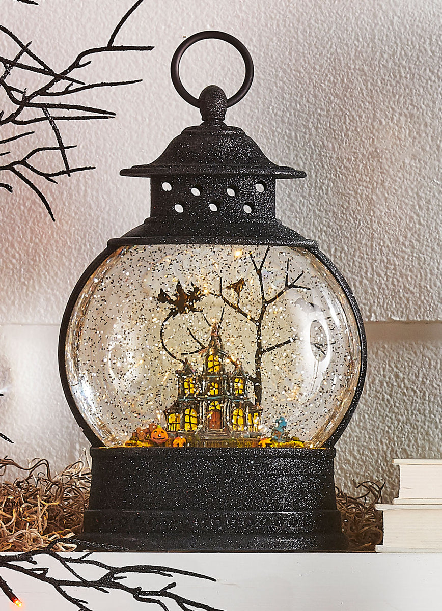 Halloween Lighted Snow Globe Haunted House Battery Operated Raz Imports ...