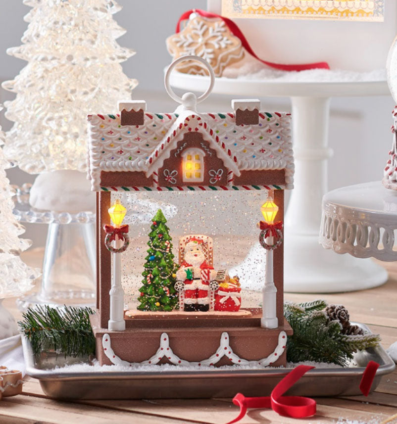 Musical Santa Lighted Water Gingerbread House - 4316916 – Lighted Water ...