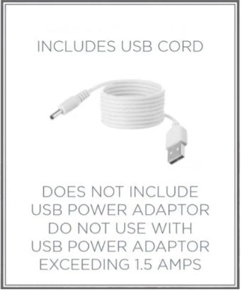USB power cord for lighted water lantern on a white background