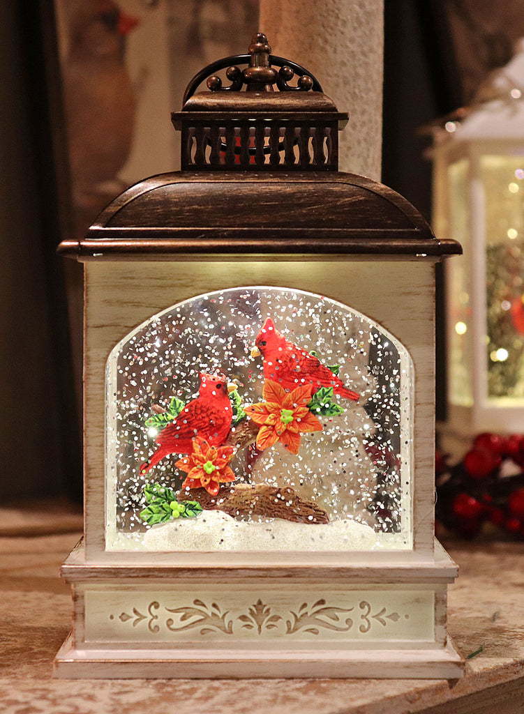 8.25 Inch Lighted Cardinal Glitter Water Lantern Battery Operated - 2497500 NEW 2019-Gerson