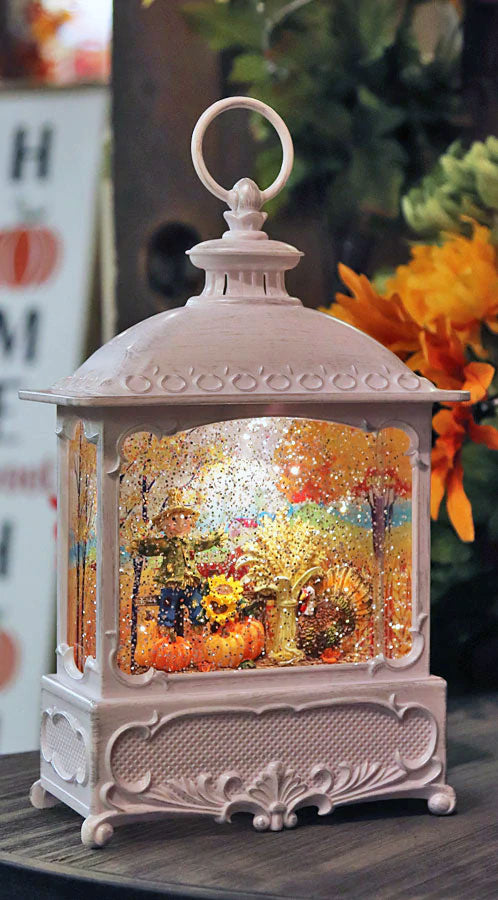 Harvest Scarecrow Lighted Water Lantern with Swirling Glitter - 2648730-Scarecrow by Gerson