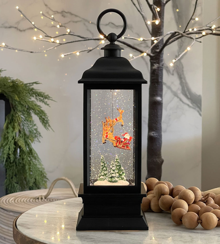 Raz 2022 Holiday Water Lanterns 13.75 Lighted Swirling Glitter Tree Gold